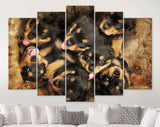 Rotties Canvas Print // Little Rottweilers Wall Art // Funny Cute Adorable Little Rotties Home Decor // Dog Lover Gift // Rottweiler puppies