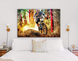 Downhill MTB Canvas Print // MTB Mountain Bike Wall Art // Downhill Mountain Bike // Mountain Biking Downhill Canvas Wall Art