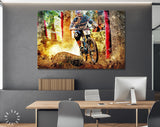 Downhill MTB Canvas Print // MTB Mountain Bike Wall Art // Downhill Mountain Bike // Mountain Biking Downhill Canvas Wall Art