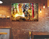 Downhill MTB Canvas Print // MTB Mountain Bike Wall Art // Downhill Mountain Bike // Mountain Biking Downhill Canvas Wall Art