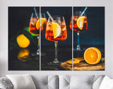 Aperol Spritz Aperitivo Cocktail Canvas Print // Aperol Spritz Cocktail Party Canvas Wall Decor // Bar Wall Decor // Whisky Wall Art