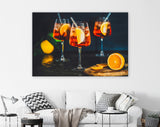 Aperol Spritz Aperitivo Cocktail Canvas Print // Aperol Spritz Cocktail Party Canvas Wall Decor // Bar Wall Decor // Whisky Wall Art