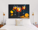 Aperol Spritz Aperitivo Cocktail Canvas Print // Aperol Spritz Cocktail Party Canvas Wall Decor // Bar Wall Decor // Whisky Wall Art