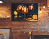 Aperol Spritz Aperitivo Cocktail Canvas Print // Aperol Spritz Cocktail Party Canvas Wall Decor // Bar Wall Decor // Whisky Wall Art