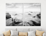 Island Coast Canvas Print // North Islands Seascape Black and White Wall Art // Calming Seascape Canvas Wall Decor