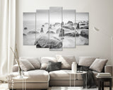 Seashore Canvas Print // Shore of the Sea Black and White Wall Art // Calming Seascape Canvas Wall Decor