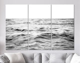 Seascape Canvas Print // Black and White Picture of Shoreline Waters Canvas Wall Decor // Black and White Sea Canvas Wall Art