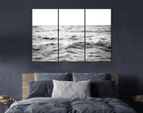 Seascape Canvas Print // Black and White Picture of Shoreline Waters Canvas Wall Decor // Black and White Sea Canvas Wall Art