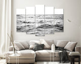 Seascape Canvas Print // Black and White Picture of Shoreline Waters Canvas Wall Decor // Black and White Sea Canvas Wall Art