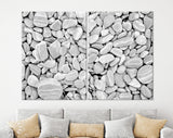 Pebbles Canvas Print // Grey Dry Round Stones Wall Decor // Gray and White Pebbles Stone // Luxury Abstract Canvas Wall Art