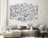 Pebbles Canvas Print // Grey Dry Round Stones Wall Decor // Gray and White Pebbles Stone // Luxury Abstract Canvas Wall Art