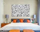 Pebbles Canvas Print // Grey Dry Round Stones Wall Decor // Gray and White Pebbles Stone // Luxury Abstract Canvas Wall Art