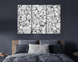 Pebbles Canvas Print // Grey Dry Round Stones Wall Decor // Gray and White Pebbles Stone // Luxury Abstract Canvas Wall Art