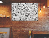 Pebbles Canvas Print // Grey Dry Round Stones Wall Decor // Gray and White Pebbles Stone // Luxury Abstract Canvas Wall Art